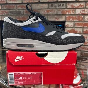 Nike Air Max 1 SE Reflective Black Blue Sneakers BQ6521-001 M 11.5 / Women’s 13
